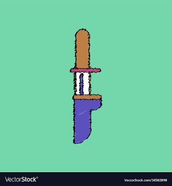 Flat shading style icon military knife vector image