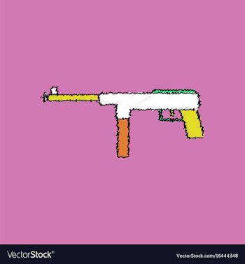 Flat shading style icon military machine gun vector image