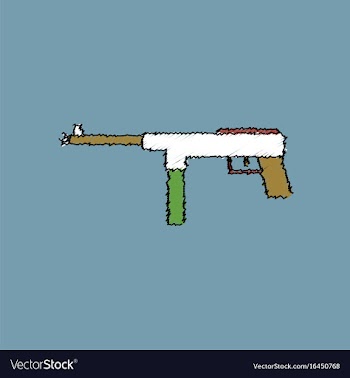 Flat shading style icon military machine gun vector image