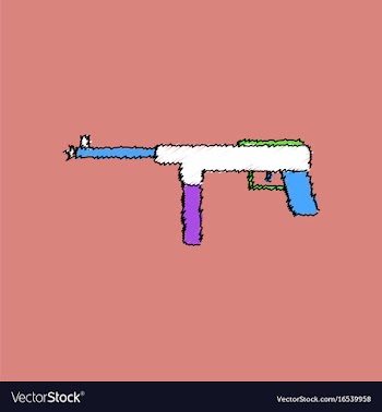Flat shading style icon military machine gun vector image