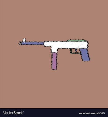 Flat shading style icon military machine gun vector image