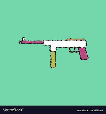 Flat shading style icon military machine gun vector image