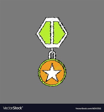 Flat shading style icon military medal vector image