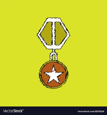 Flat shading style icon military medal vector image