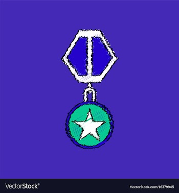 Flat shading style icon military medal vector image