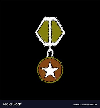 Flat shading style icon military medal vector image