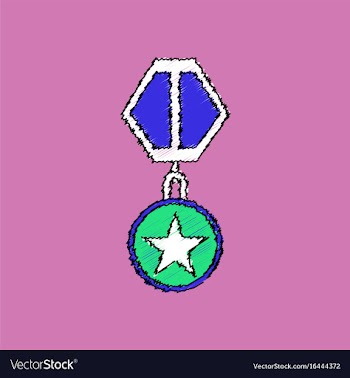 Flat shading style icon military medal vector image