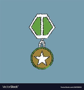 Flat shading style icon military medal vector image