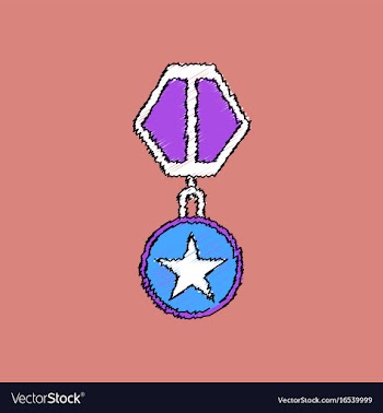 Flat shading style icon military medal vector image