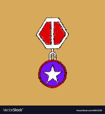 Flat shading style icon military medal vector image