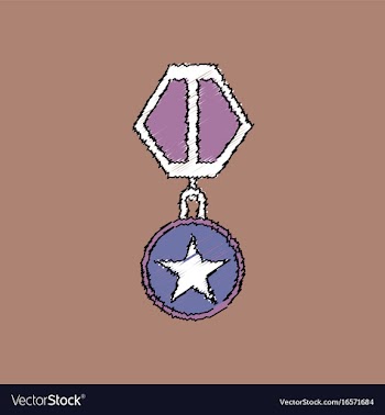 Flat shading style icon military medal vector image