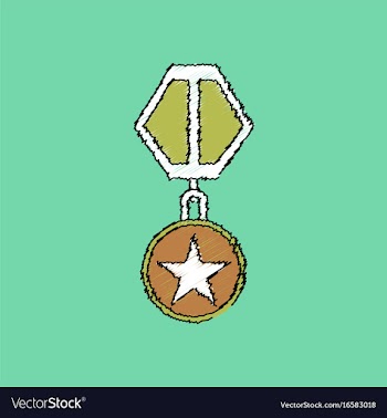 Flat shading style icon military medal vector image