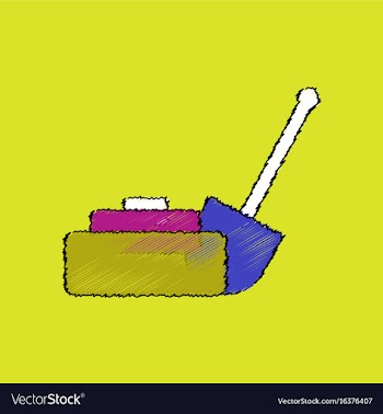 Flat shading style icon military mine and shovel vector image