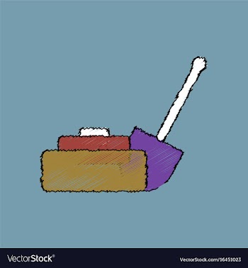 Flat shading style icon military mine and shovel vector image