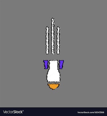 Flat shading style icon military mortar shell vector image