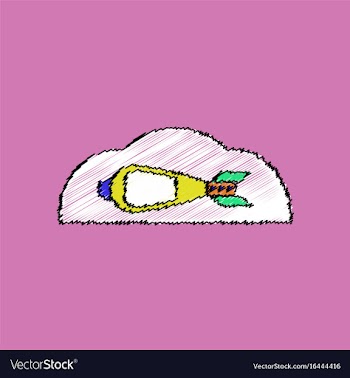 Flat shading style icon military mortar shell vector image