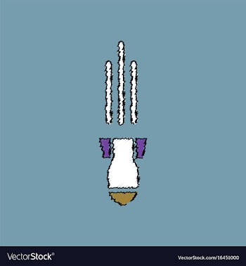 Flat shading style icon military mortar shell vector image