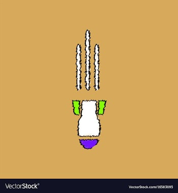 Flat shading style icon military mortar shell vector image