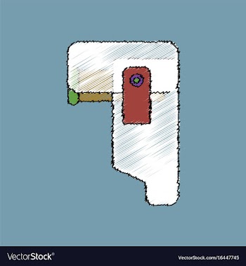 Flat shading style icon military pistol holster vector image