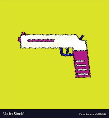 Flat shading style icon military pistol vector image