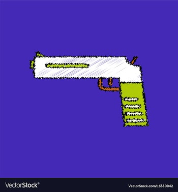 Flat shading style icon military pistol vector image