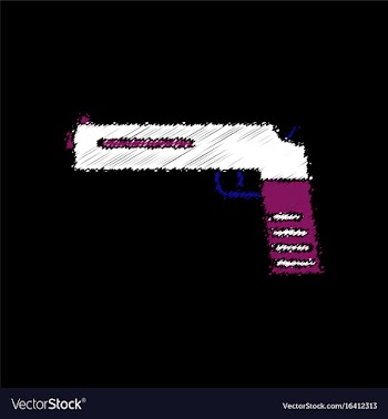 Flat shading style icon military pistol vector image