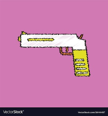 Flat shading style icon military pistol vector image