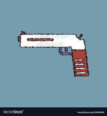 Flat shading style icon military pistol vector image