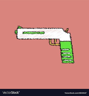 Flat shading style icon military pistol vector image
