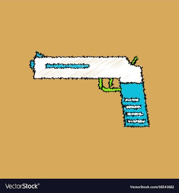 Flat shading style icon military pistol vector image
