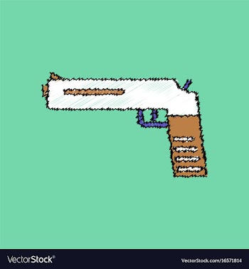 Flat shading style icon military pistol vector image
