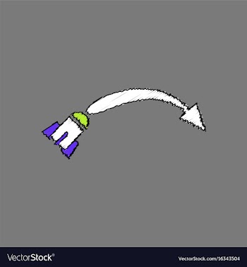 Flat shading style icon military shell trajectory vector image