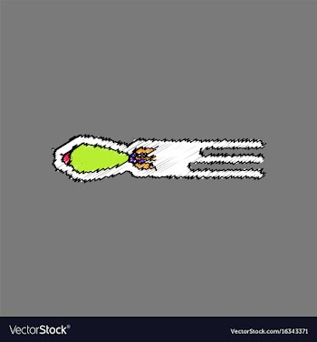 Flat shading style icon military shell with speed vector image