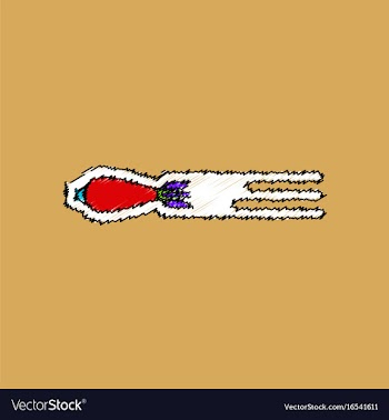 Flat shading style icon military shell with speed vector image