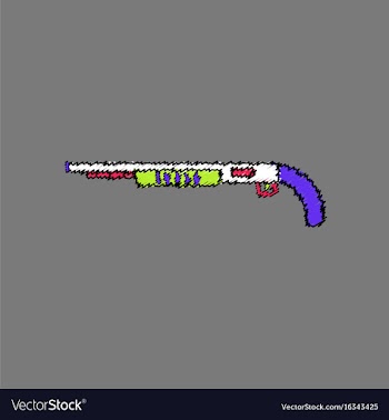 Flat shading style icon military shotgun vector image