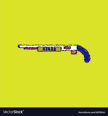 Flat shading style icon military shotgun vector image