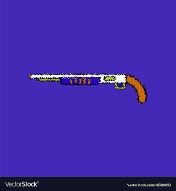 Flat shading style icon military shotgun vector image