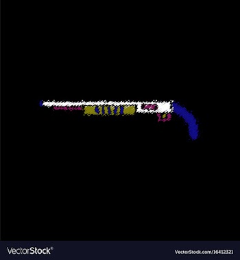 Flat shading style icon military shotgun vector image