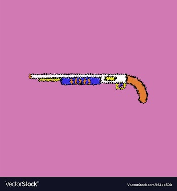 Flat shading style icon military shotgun vector image