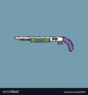 Flat shading style icon military shotgun vector image
