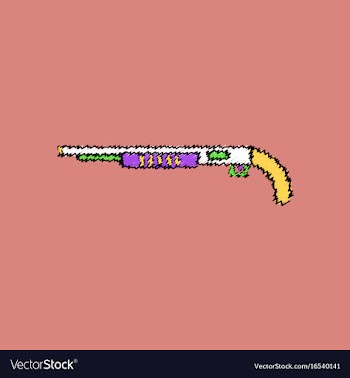 Flat shading style icon military shotgun vector image