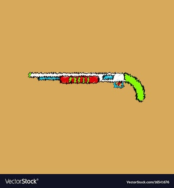 Flat shading style icon military shotgun vector image