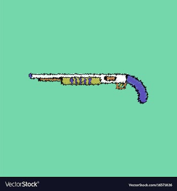 Flat shading style icon military shotgun vector image