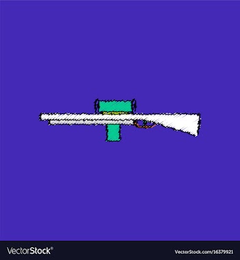 Flat shading style icon military sniper rifle vector image