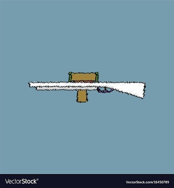 Flat shading style icon military sniper rifle vector image