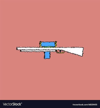 Flat shading style icon military sniper rifle vector image