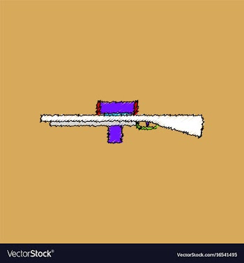 Flat shading style icon military sniper rifle vector image