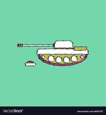 Flat shading style icon military tank and mine vector image