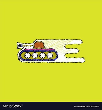 Flat shading style icon military tank high speed vector image