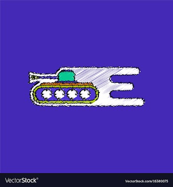 Flat shading style icon military tank high speed vector image